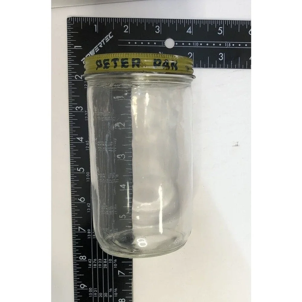 Peter Pan P-Nuttiest Jar and Lid 1960s‎ Vintage Clear Glass MCM
